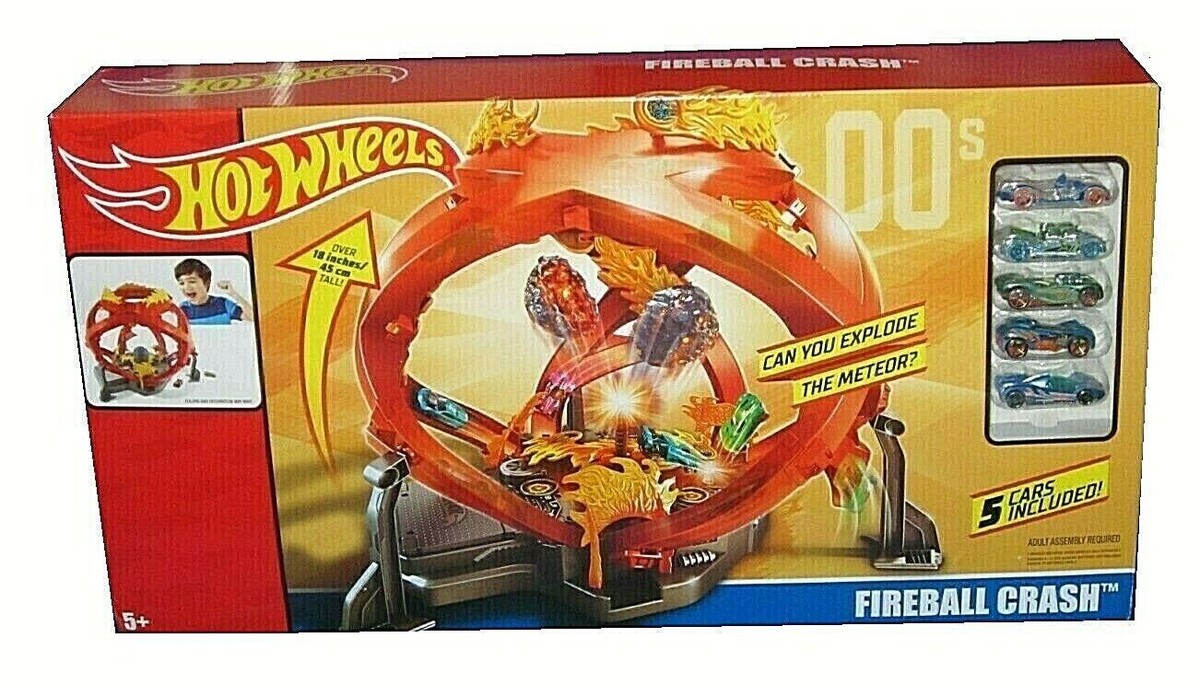 Hot Wheels Throwback Fireball Crash Playset Orange for sale