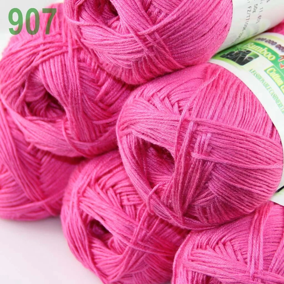 Sale Lot 6SkeinsX50g Soft Bamboo Cotton Baby Wrap Hand Knitting Crochet Yarn 907 - Image 4 of 4