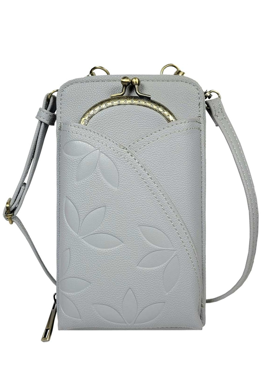 Кроссбоди Save the Girls Kisslock с сенсорным экраном и функцией RFID Kiss Серый