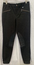 Vtg RALPH LAUREN Cotton, Suede Leather Jodhpurs Equestrian Riding Pants Size 8