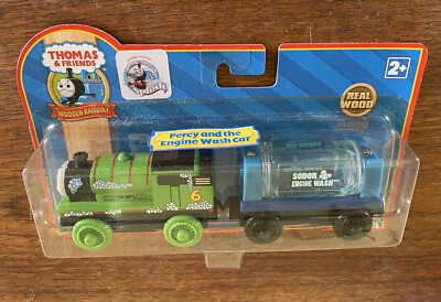 2009 Learning Curve Wooden Thomas Train Percy & The Engine Wash Car! New!