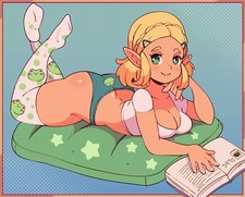 Anime zelda the legend of zelda breath wild cleavage Custom Gaming Mat Desk