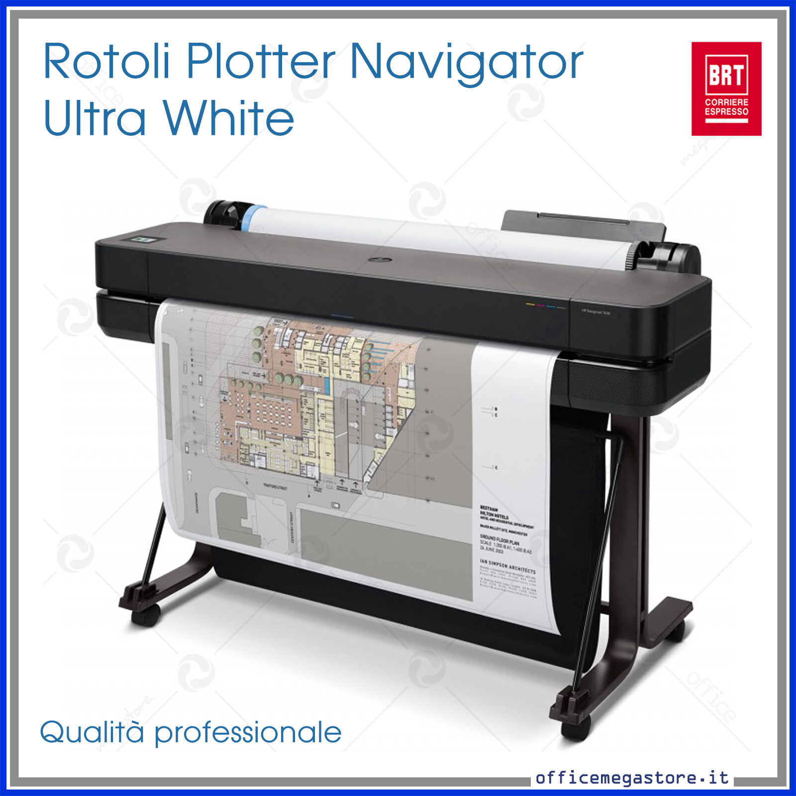 CARTA PLOTTER IN ROTOLO ALTEZZA 360mm X 50m 90 GRAMMI BIANCA - Foto 2