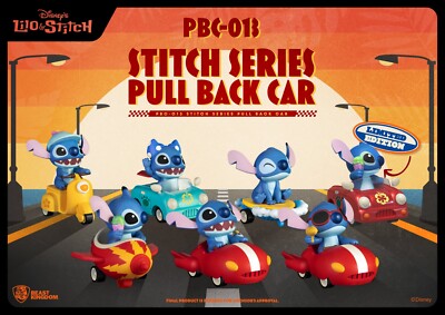 BEAST KINGDOM PBC-013 Lilo & Stitch Pull Back Car Blind box Set 6