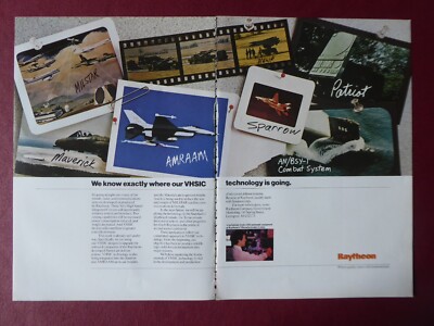 7/1988 PUB RAYTHEON HAWK PATRIOT AMRAAM SPARROW MAVERICK MISSILE ORIGINAL ANZEIGE