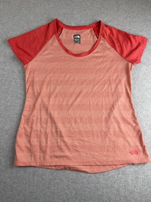 The North Face Shirt Womens Large Short Sleeve Orange Workout