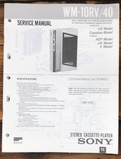 Sony WM-10RV WM-40 Radio Cassette Service Manual Original 