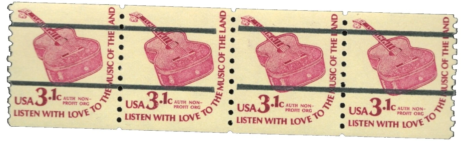 Марки США "Музыка, музыканты" коричневые