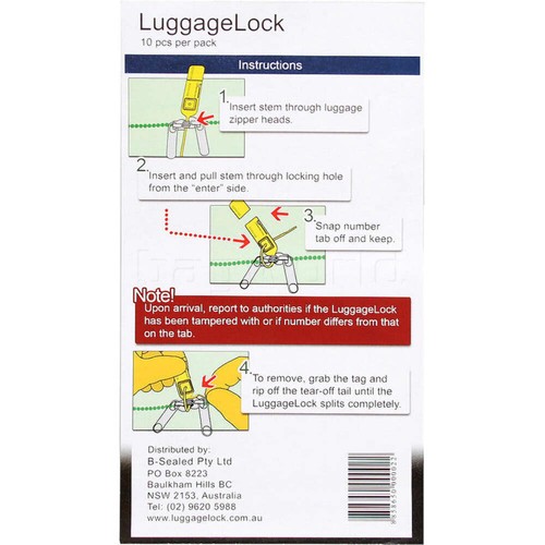 LuggageLock Tamper Evident Security Seal 10 Pack Green LLOCK - Picture 2 of 3