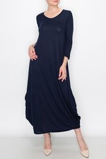 Solid Balloon Dress - Black