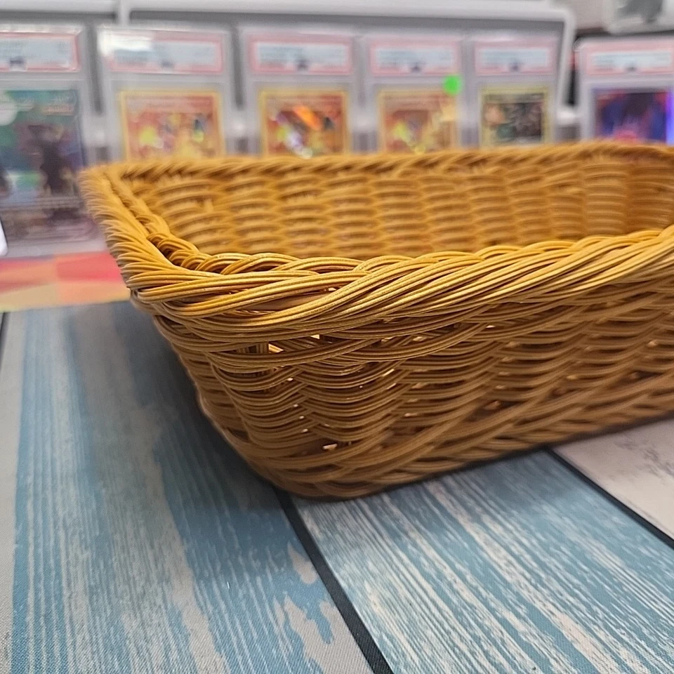 Wicker Serving Tray Basket Rectangular 12" x 8" x 3" in Tan/Brown NEW! (Plastic) - Image 3 of 4