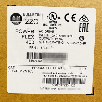 Allen-Bradley 22C-D012N103 PowerFlex 400 5.5 kW 7.5 HP AC Drive 22CD012N103