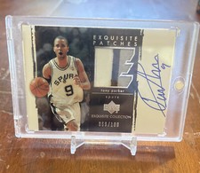 2003-04 Upper Deck Exquisite Tony Parker Spurs Patch Auto #/100!