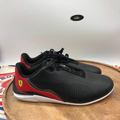 PUMA Mens Drift Cat Decima x Scuderia Ferrari Black Red Driving Shoes Size 8