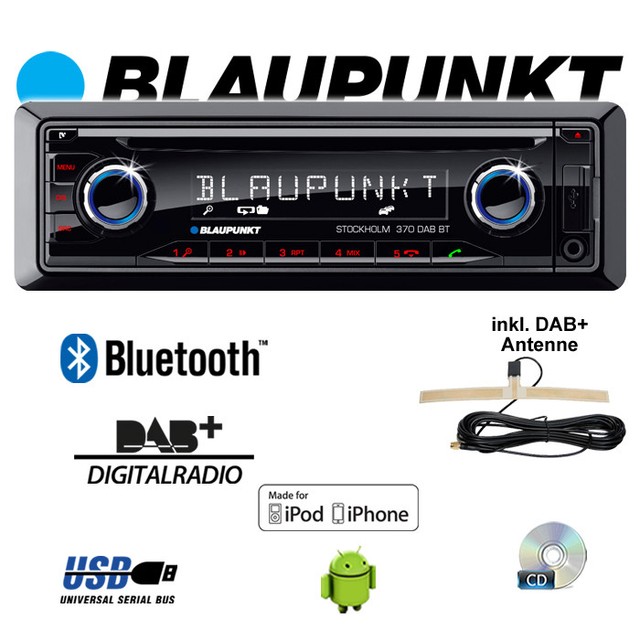 Blaupunkt 2001017123462/ Stockholm 370/ Radio DAB BT Auto Nero