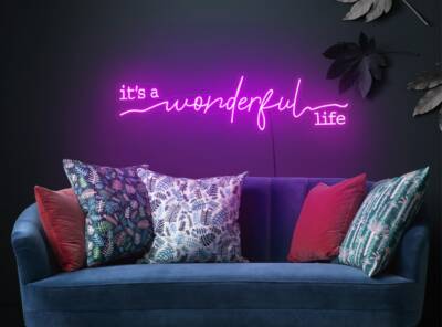 Vivid LED It's a Wonderful Life Neon Sign Lamp Light Flex Acrylic Wall Decor Bar