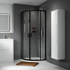 Bathroom Luxury Matt Black Quadrant Sliding Door Shower Enclosure & Tray Modern