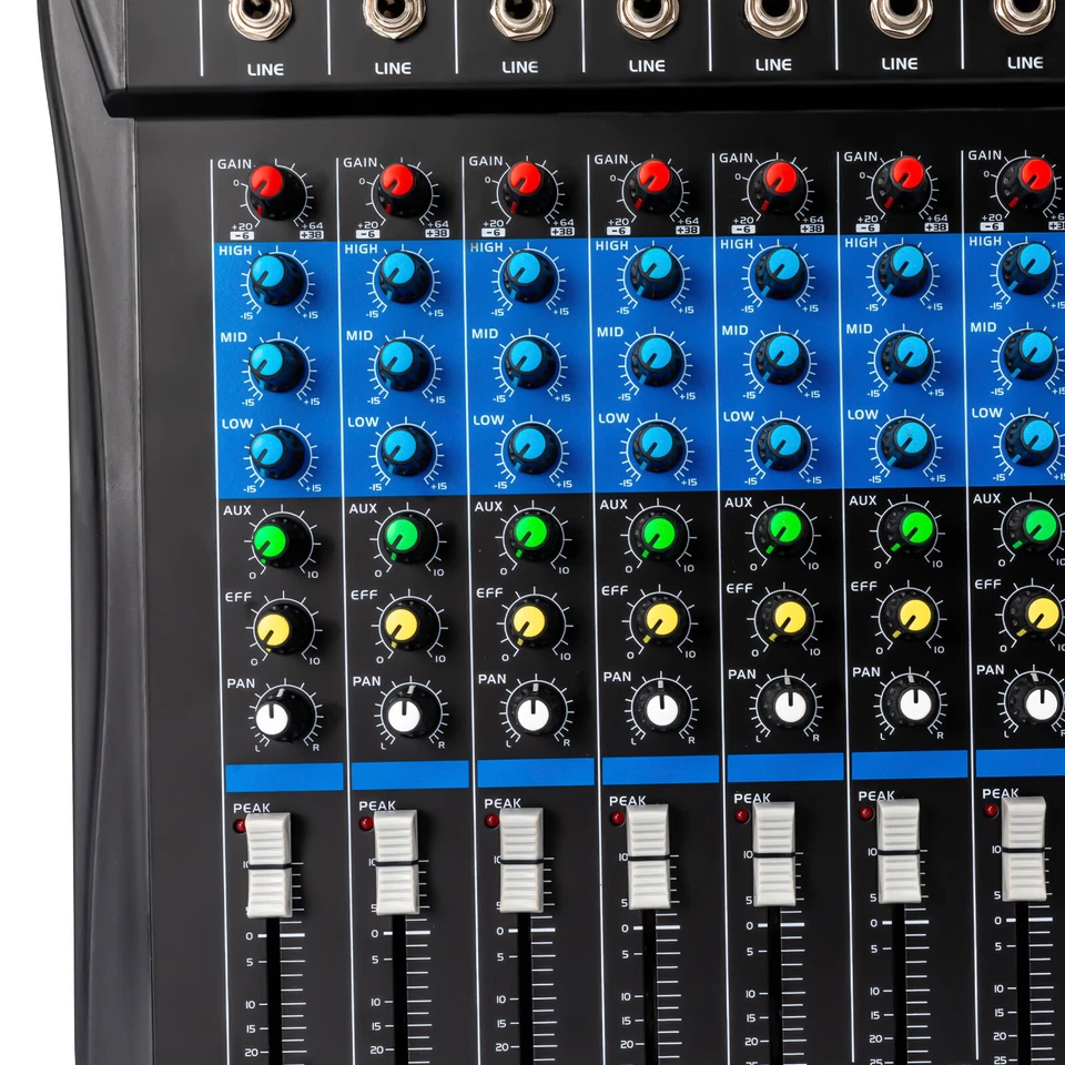 8 Kanal Audio Mixer Aufnahme Mischpult Bluetooth USB Mischer Equalizer DJ LCD DE - Bild 3 von 4