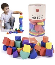 MONTESSORI TOYS WOODEN RAINBOW BULDING BLOCKS SET FOR BOYS  GIRLS 36 PIECE SET