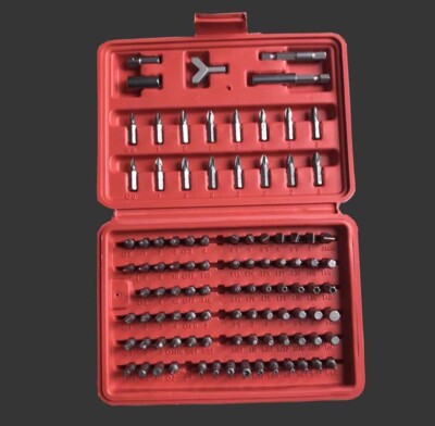 100pc Security Bit Set Torx Star Tamper Screws Hex Key Phillips Slotted Tri Wing