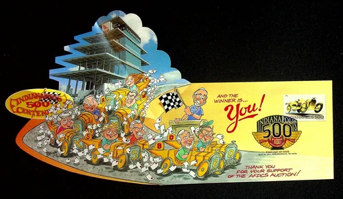 2001 Die Cut Cover Cachet Indianapolis 500 Ries Racers FDC