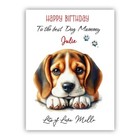 Personalised Birthday Card from the dog. Beagle dog card to mummy, mum, mother