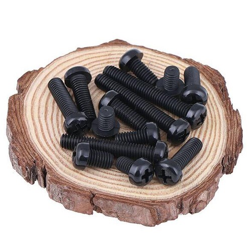 Nylon Plastic Round Cross Screw Nut Black M2 2.5 M3 4 M5 M6 M8 Phillips Pan Blot - Picture 6 of 7
