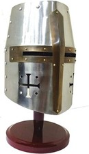Crusader's Templar's Knight Halloween Costume Helmet LARP/SCA/Medieval Silver