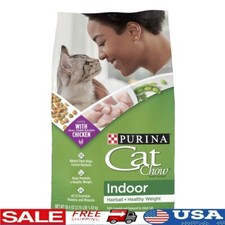 Indoor Cat Food Healthy Weight Hairball Control Fiber Chicken 3.15lb Kibble New