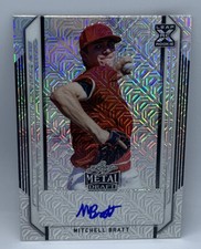 2021 Leaf Metal Draft Mitchell Bratt Rangers Silver Mojo Auto