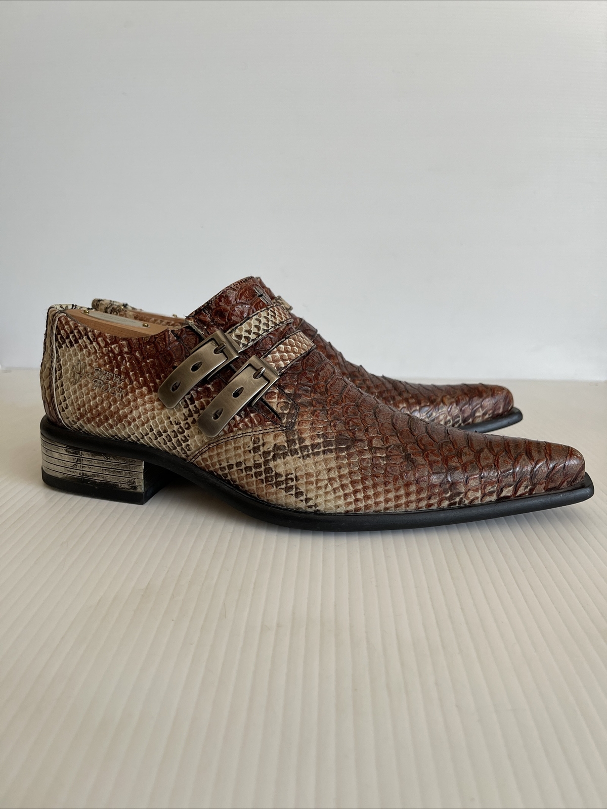 New Rock Embossed Python Snakeskin Leather Shoe w… - image 3