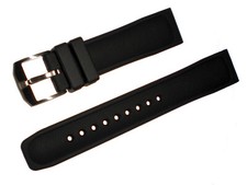 LUMINOX 22mm Black PU Rubber Dive Strap Watch Band SS Buckle 8001 8101 8201 8301