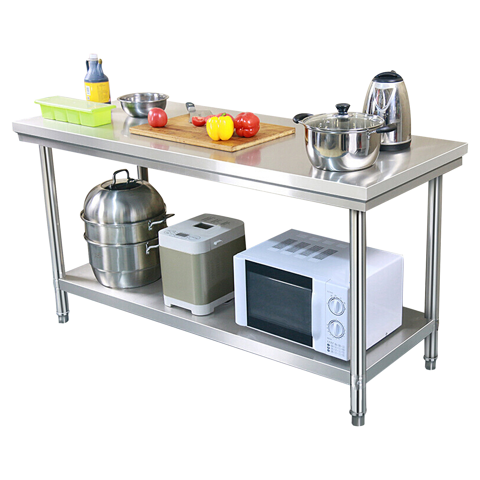 Küchenarbeitstisch aus Edelstahl für die gewerbliche Lebensmittelzubereitung