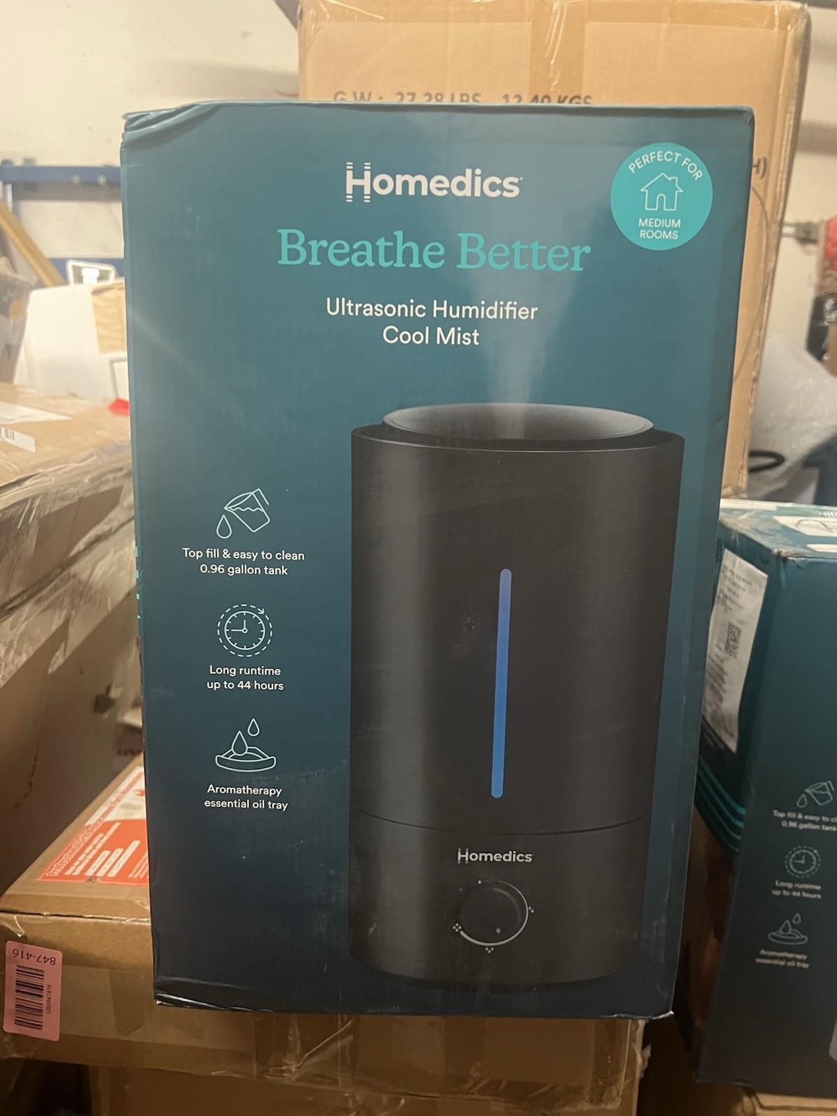 Homedics, Cool Mist Ultrasonic, Top Fill Humidifier, Black