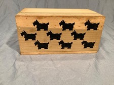 Vintage wooden Graham’s Shortbread Box Scottie/Scottish Terrier Dog
