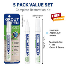 5PCS Pack White Grout Pen Designed for restoring tile grout in bathrooms UK