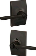 Schlage Latitude Privacy Door Lever Set with Decorative Century Trim F40 LAT CEN