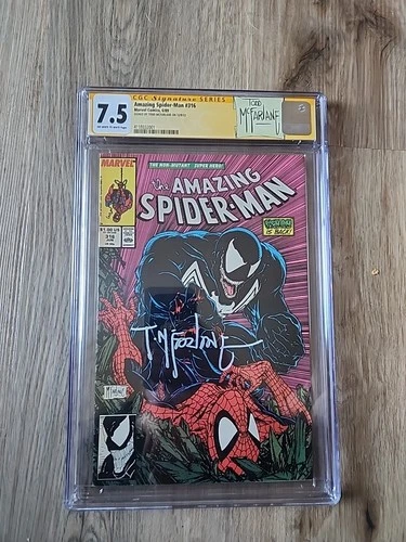 The Amazing Spider-Man Comic #316 CGC 7.5 McFarlane Signature Auto Custom Label