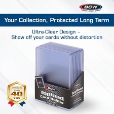 10 Thick Card Topload Holders 138 Pt 3x4 Rigid Clear Jersey Memorabilia Storage