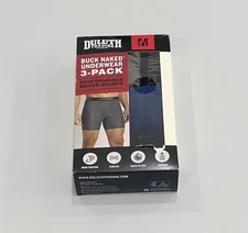 Duluth Trading Men's Buck-Naked 3-Pack Boxer Briefs, Blue/Black/Gray, Size M