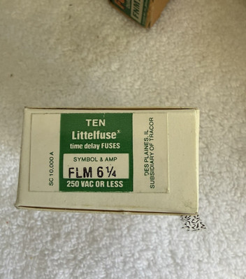 NEW FLM-6-1/4 FLM6-1/4 10PCS Littelfuse 6.25A 250Vac Time Delay Electrical Fuse