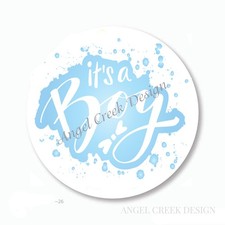 IT'S A BOY BABY SHOWER FAVORS BLUE BABY BOY SCRAPBOOK STICKERS ENVELOPE SEALS