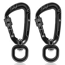 Locking Carabiner Clips 2.5" with Swivel Clasp for Securing Pets, Dog 2 Pack