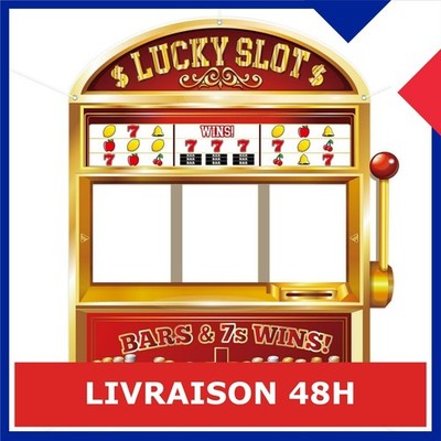 Casino Photo Booth Props Slot Machine Frame Party Backdrop Decorations