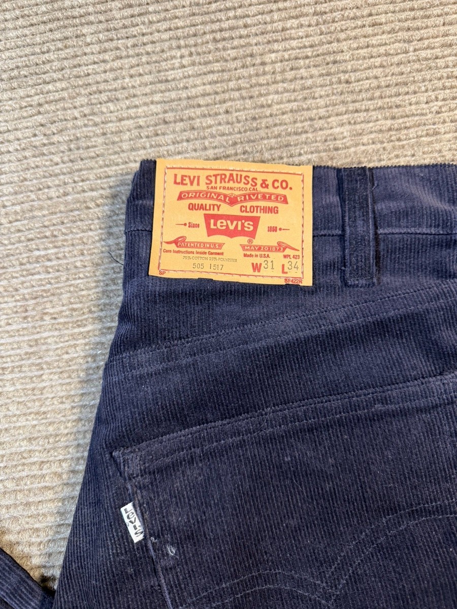 【ヴィンテージ】80s LEVI'S 505-1517 リーバイス コーデュロイ Vintage Levi's 505 1517 Corduroy Mens 31x34 (30x34) Blue Regular