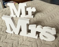 MR & MRS Wooden Letter Signs, Freestanding Top Table Centerpiece Wedding Décor