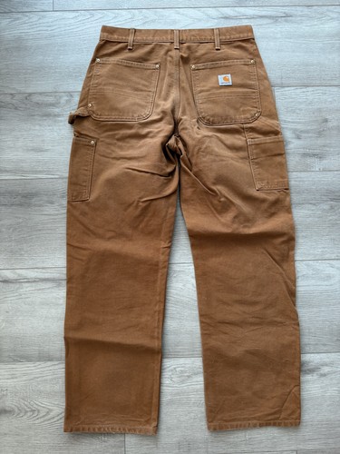 Carhartt B01 BRN Double Knee Pants Brown 32x30 Made USA Workwear Carpenter