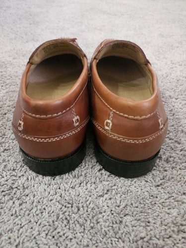 Chaps Mens Kiltie Tassel Loafers Dress Shoes Brown Leather Slip On Size 12M - Picture 5 of 19