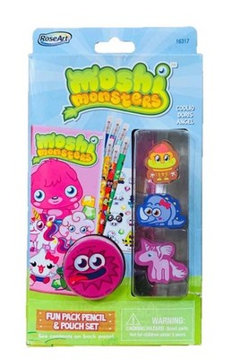 Moshi Monsters Fun Pack Pencil & Pouch Set ~ Coolio, Doris, Angel (16317)