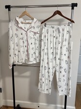 NWT Kate Spade Cream/Ivory DARLING DOGS PARTY Stretch Knit Pajama/Lounge Set M